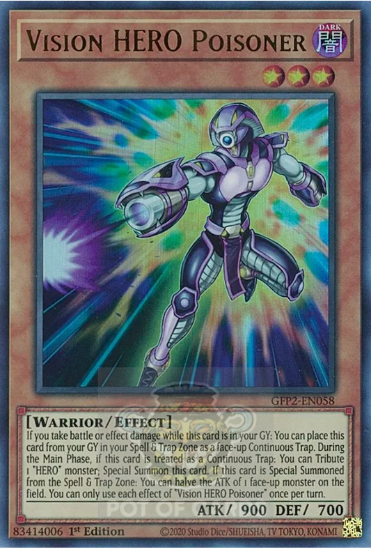 Vision HERO Poisoner -GFP2-EN058- Ultra Rare 1st Edition