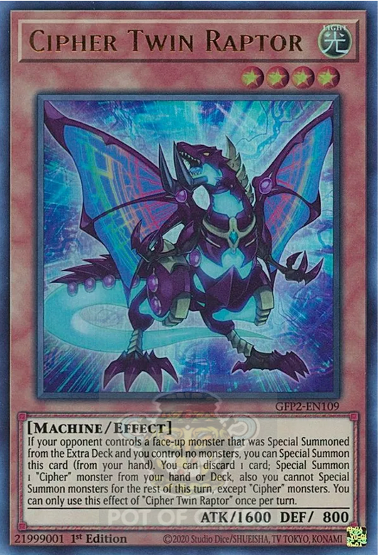 Cipher Twin Raptor -GFP2-EN109- Ultra Rare 1st Edition