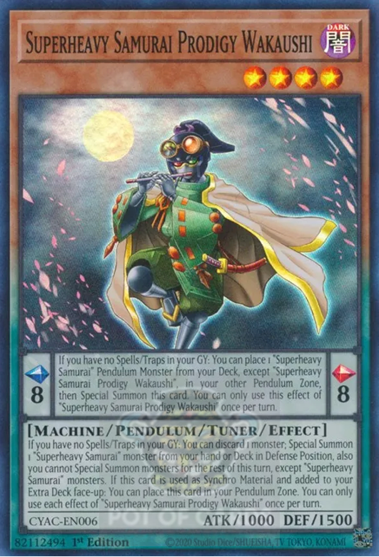 Superheavy Samurai Prodigy Wakaushi -CYAC-EN006- Super Rare 1st Edition