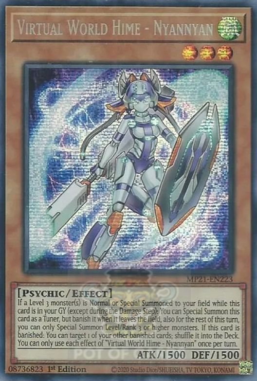 Virtual World Hime - Nyannyan -MP21-EN223- Prismatic Secret Rare 1st Edition