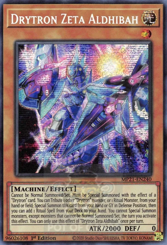 Drytron Zeta Aldhibah -MP21-EN240- Prismatic Secret Rare 1st Edition