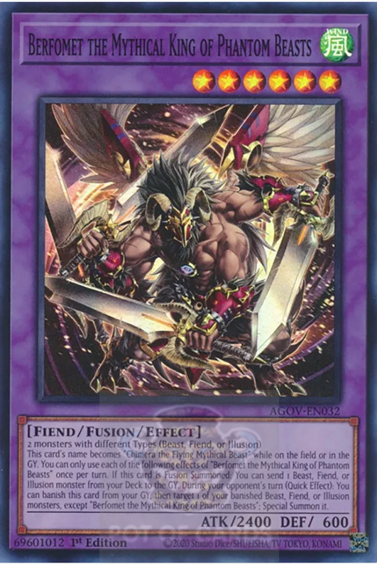 Berfomet the Mythical King of Phantom Beasts - AGOV-EN032 - Super Rare Pot of Cards Berfomet the Mythical King of Phantom Beasts - AGOV-EN032 - Super Rare Pot of Cards
