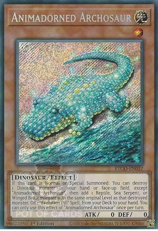 Animadorned Archosaur -ETCO-EN037- Secret Rare 1st Edition