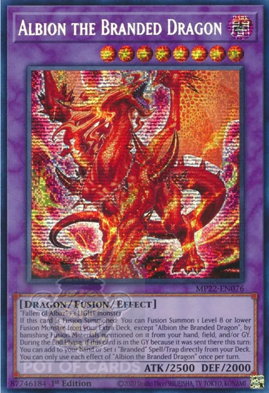Albion the Branded Dragon -MP22-EN076- Prismatic Secret Rare 1st Edition