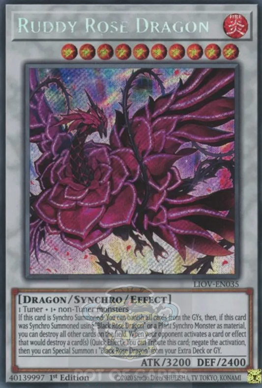 Ruddy Rose Dragon -LIOV-EN035- Secret Rare 1st Edition