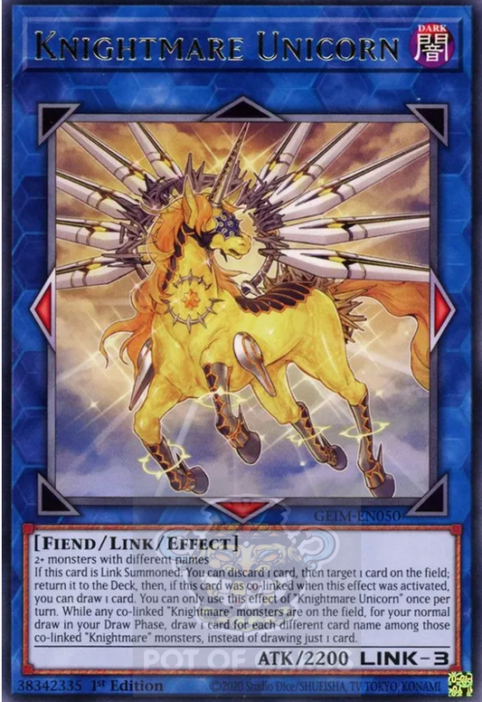 Knightmare Unicorn -GEIM-EN050- Rare 1st Edition