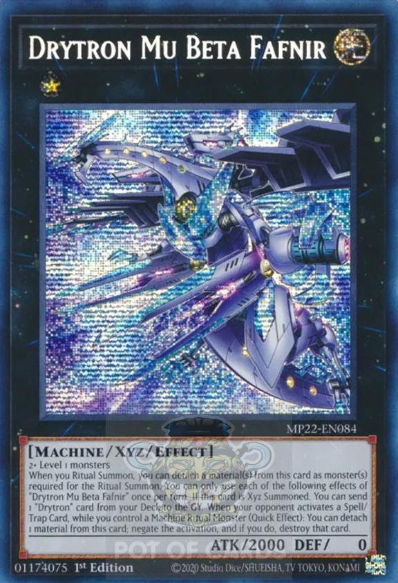 Drytron Mu Beta Fafnir -MP22-EN084- Prismatic Secret Rare 1st Edition