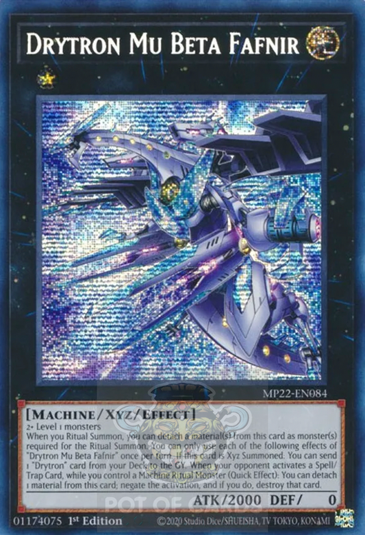 Drytron Mu Beta Fafnir -MP22-EN084- Prismatic Secret Rare 1st Edition