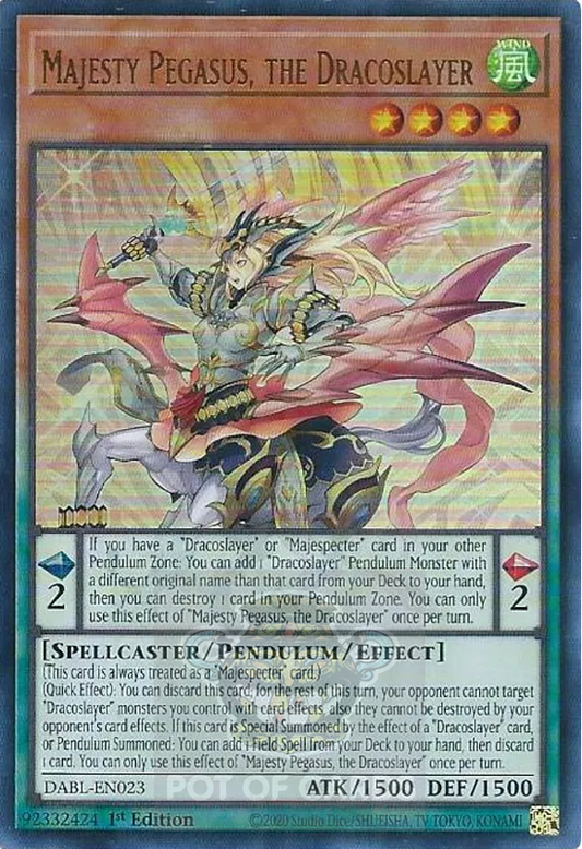 Majesty Pegasus, the Dracoslayer -DABL-EN023- Ultra Rare 1st Edition
