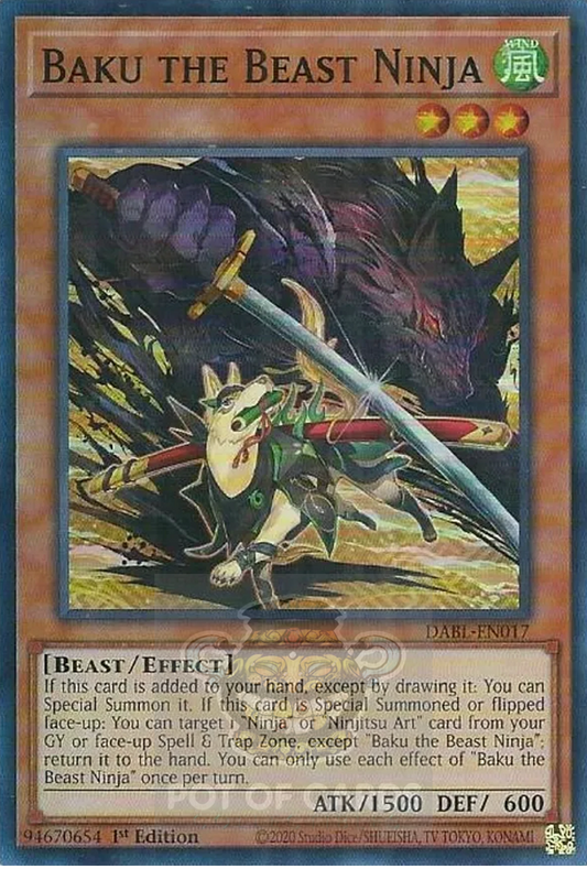 Baku the Beast Ninja -DABL-EN017- Super Rare 1st Edition