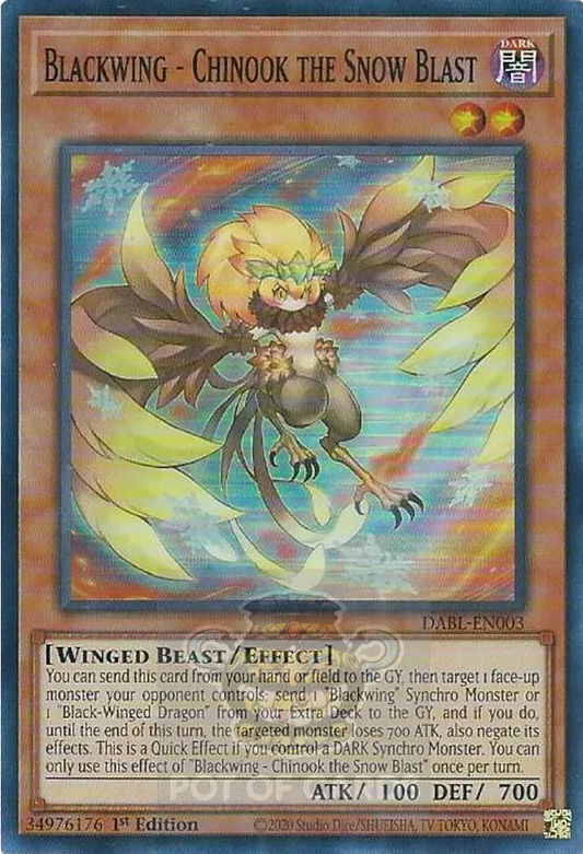 Blackwing - Chinook the Snow Blast -DABL-EN003- Super Rare 1st Edition