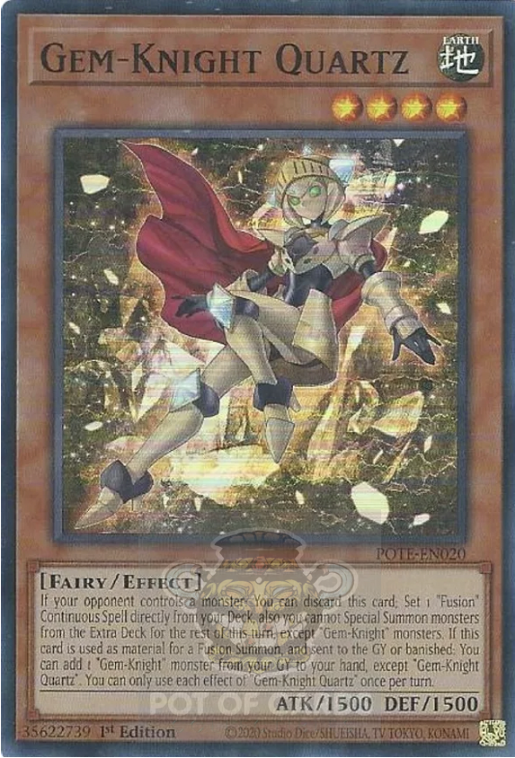 Gem-Knight Quartz -POTE-EN020- Super Rare 1st Edition