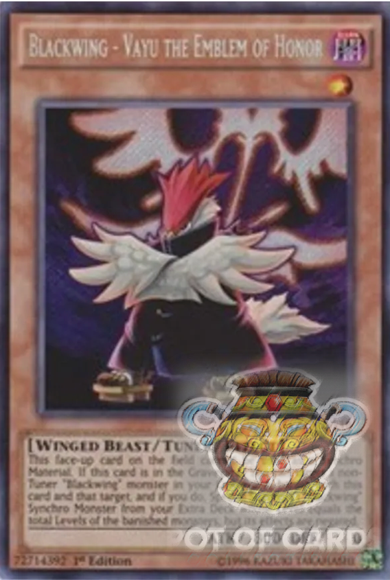 Blackwing - Vayu the Emblem of Honor -BLCR-EN060- Secret Rare 1st Edition