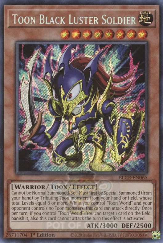 Toon Black Luster Soldier -BLCR-EN065- Secret Rare 1st Edition