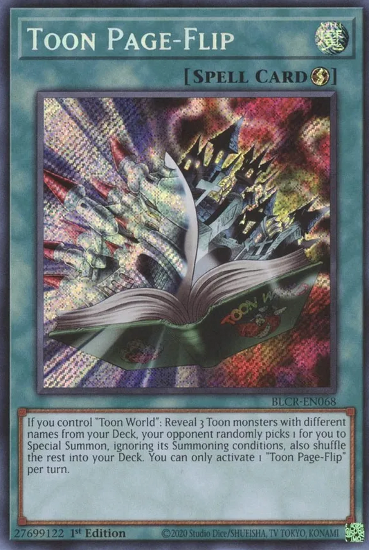 Toon Page-Flip -BLCR-EN068- Secret Rare 1st Edition