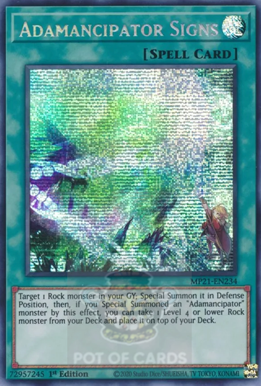 Adamancipator Signs -MP21-EN234- Prismatic Secret Rare 1st Edition