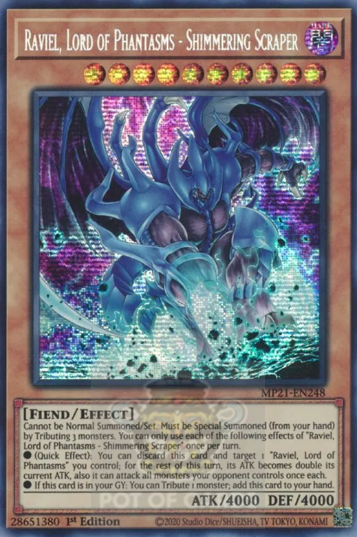 Raviel, Lord of Phantasms - Shimmering Scraper -MP21-EN248- Prismatic Secret Rare 1st Edition