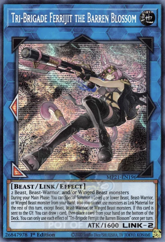 Tri-Brigade Ferrijit the Barren Blossom -MP21-EN196- Prismatic Secret Rare 1st Edition