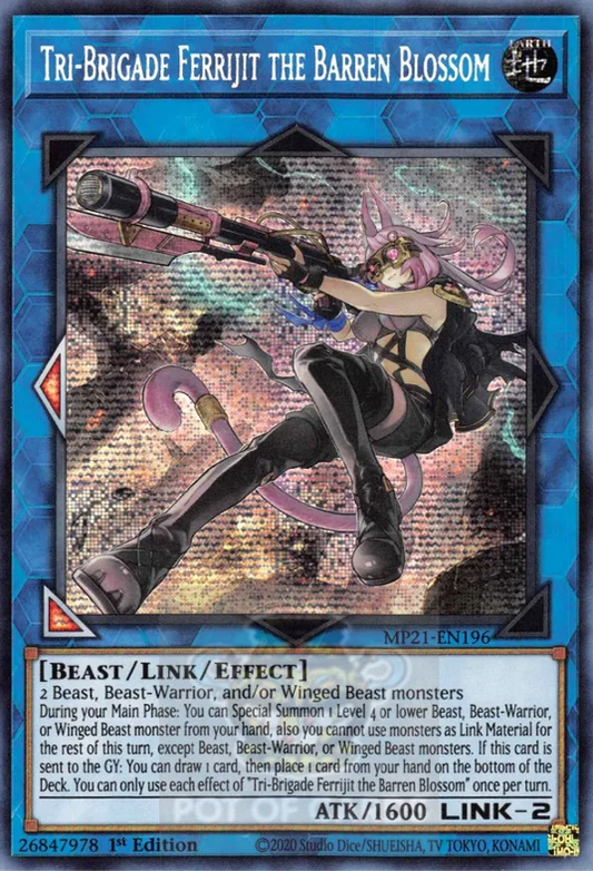 Tri-Brigade Ferrijit the Barren Blossom -MP21-EN196- Prismatic Secret Rare 1st Edition