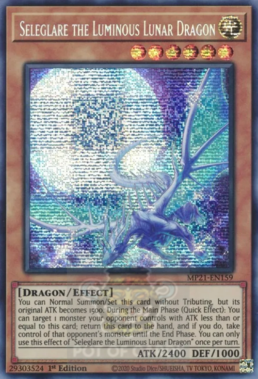 Seleglare the Luminous Lunar Dragon -MP21-EN159- Prismatic Secret Rare 1st Edition