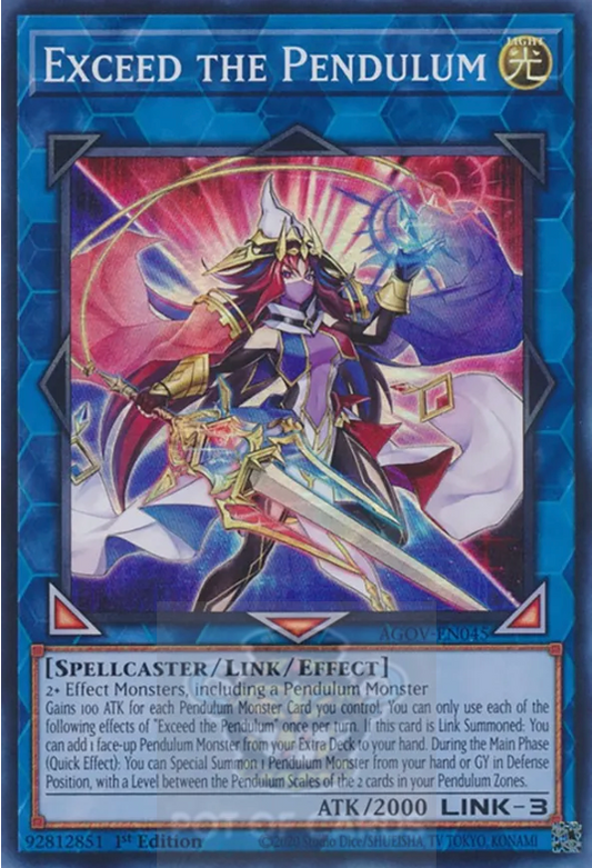 Exceed the Pendulum - AGOV-EN045 - Super Rare - 1st Edition