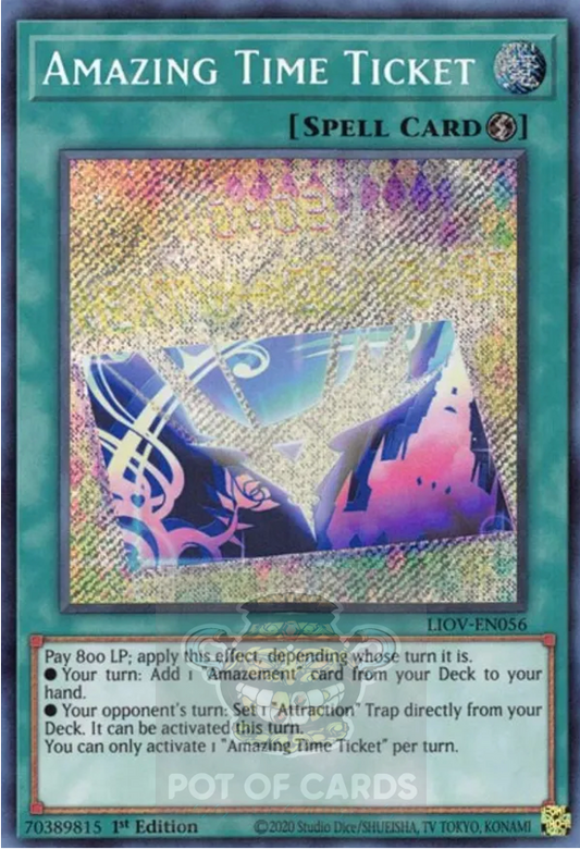 Amazing Time Ticket -LIOV-EN056- Secret Rare 1st Edition