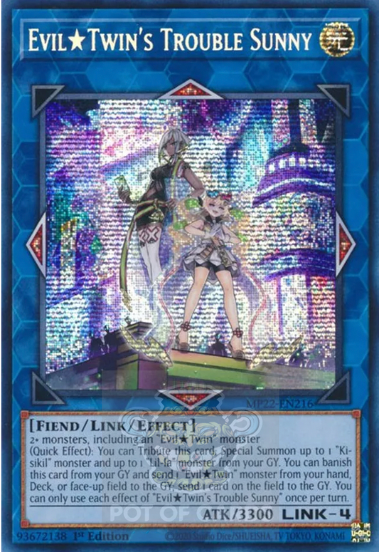 Evil Twin's Trouble Sunny -MP22-EN216- Prismatic Secret Rare 1st Edition