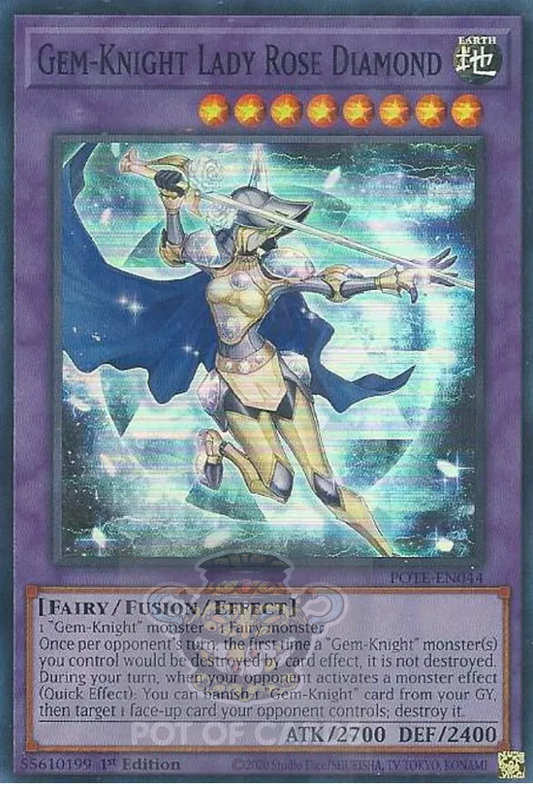Gem-Knight Lady Rose Diamond -POTE-EN044- Super Rare 1st Edition