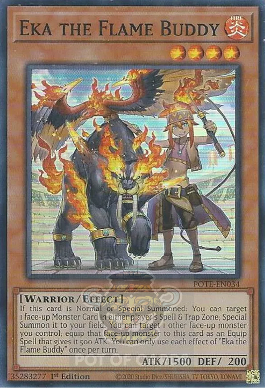 Eka the Flame Buddy -POTE-EN034- Super Rare 1st Edition
