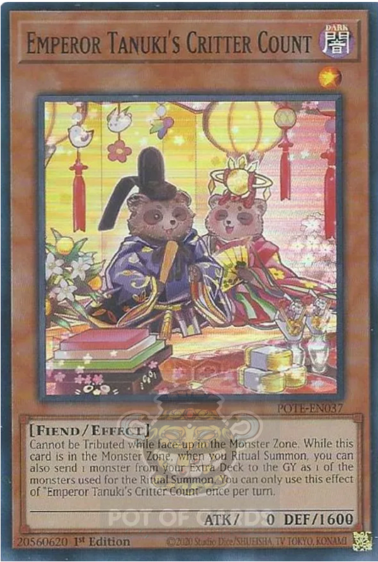 Emperor Tanuki's Critter Count -  POTE-EN037- Super Rare 1st Edition