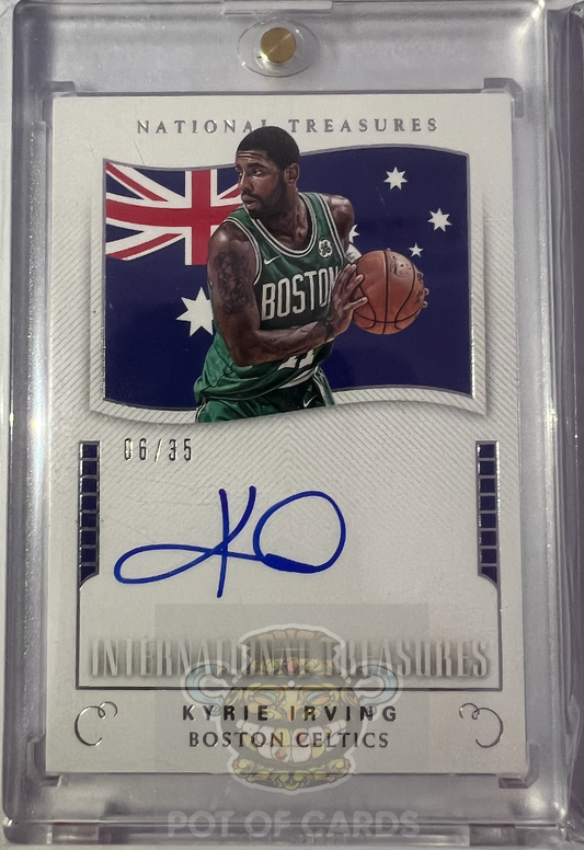 2017-18 Panini National Treasures Kyrie Irving International Treasure 6/35 #IT-KIV