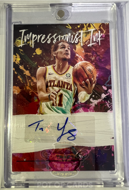 2020-21 Panini COURT KINGS Trae Young 06/35 Impressionist Ink #II-TRY