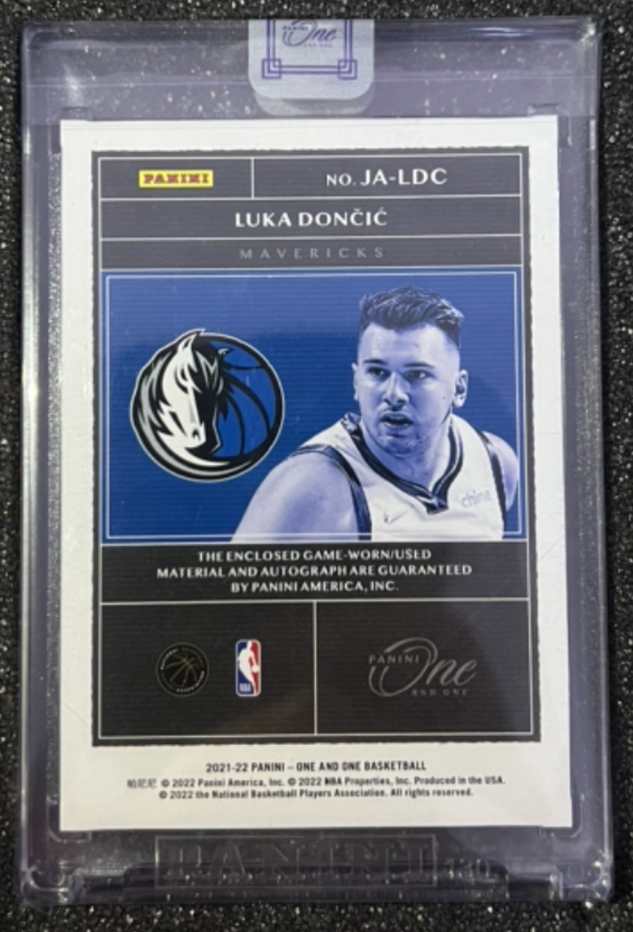 2021-22 One and One Luka Doncic PATCH AUTO 24/25 Game Worn Jersey - Panini Sealed